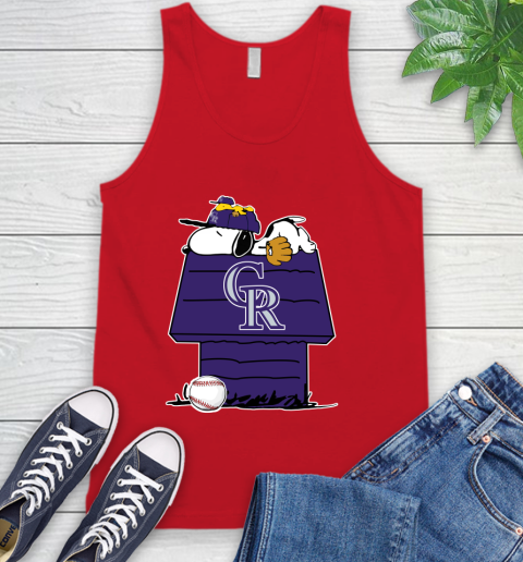 MLB Colorado Rockies Snoopy Woodstock The Peanuts Movie Baseball T Shirt Tank Top 6