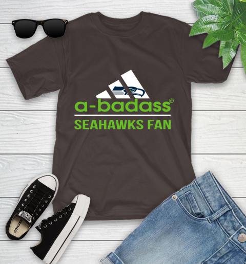 Seattle Seahawks NFL Football A Badass Adidas Adoring Fan Sports Youth T-Shirt 7