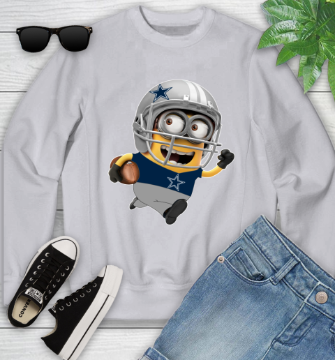 NFL Dallas Cowboys Minions Disney Football Sports Youth Sweatshirt 4