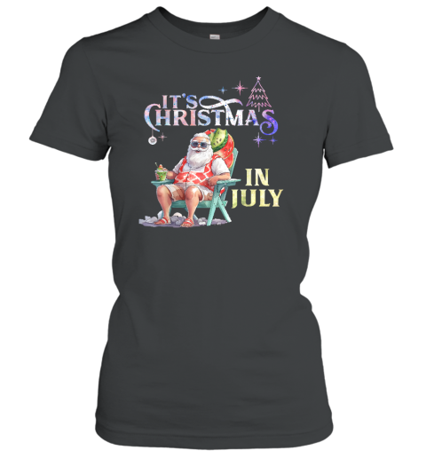 Christmas In July Santa Beach Summer Float Xmas Funny Women's T-Shirt