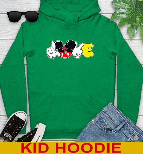 Boston Red Sox MLB Baseball Love Mickey Disney Sports Youth Hoodie 8