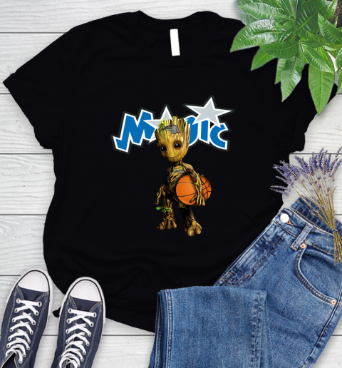 Orlando Magic NBA Basketball Groot Marvel Guardians Of The Galaxy Women's T-Shirt 2