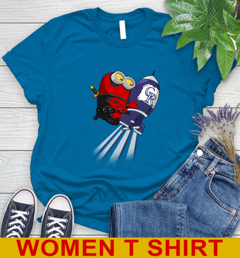 MLB Baseball Colorado Rockies Deadpool Minion Marvel Shirt Women's T-Shirt 8