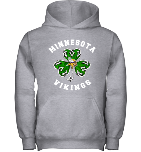 NFL Minnesota Vikings Three Leaf Clover St Patrick's Day Football Sports uM18jQKz0k7 youth hoodie 43 95 151514 front sport grey