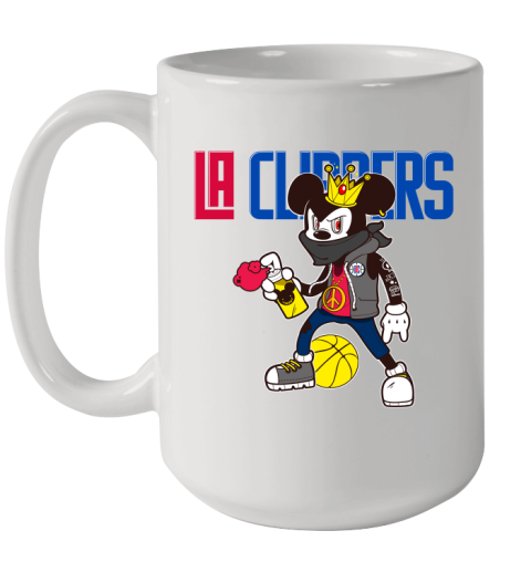 LA Clippers NBA Basketball Mickey Peace Sign Sports Ceramic Mug 15oz