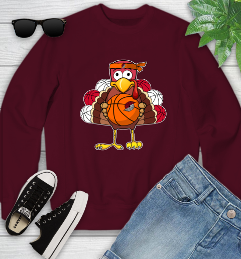 Portland Trail Blazers Turkey thanksgiving day Youth Sweatshirt 5
