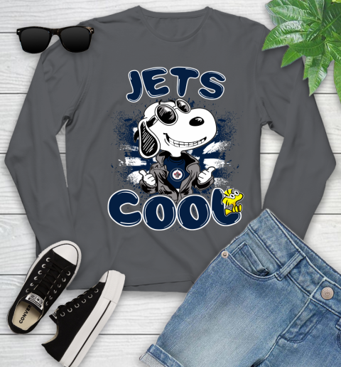 NHL Hockey Winnipeg Jets Cool Snoopy Shirt Youth Long Sleeve 8
