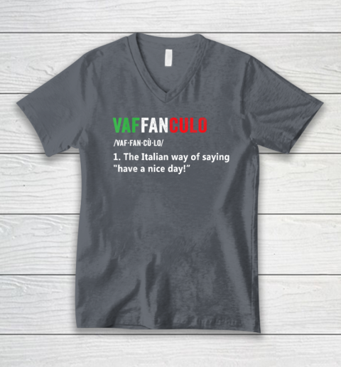 Vaffanculo Italy Slang Gag Gift Siclian Funny Italian V-Neck T-Shirt 3