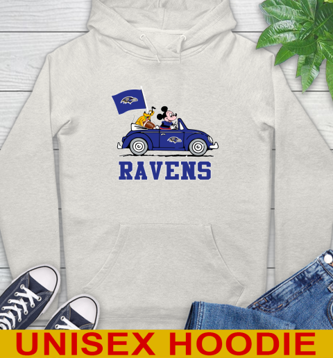 NFL Football Baltimore Ravens Pluto Mickey Driving Disney Shirt Hoodie 12