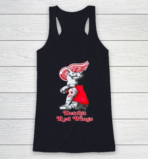 NHL My Cat Loves Detroit Red Wings Hockey Racerback Tank 7