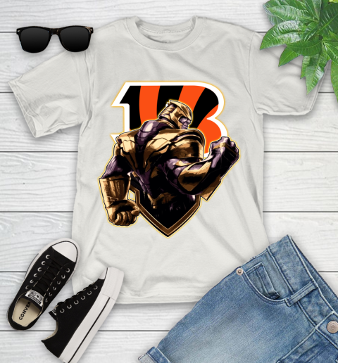 NFL Thanos Avengers Endgame Football Sports Cincinnati Bengals Youth T-Shirt 12