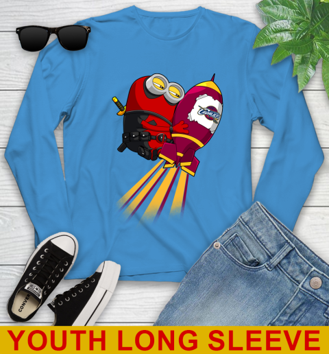 NBA Basketball Cleveland Cavaliers Deadpool Minion Marvel Shirt Youth Long Sleeve 8