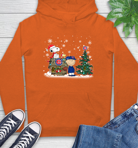 MLB Chicago Cubs Snoopy Charlie Brown Christmas Baseball Commissioner's Trophy Hoodie 4