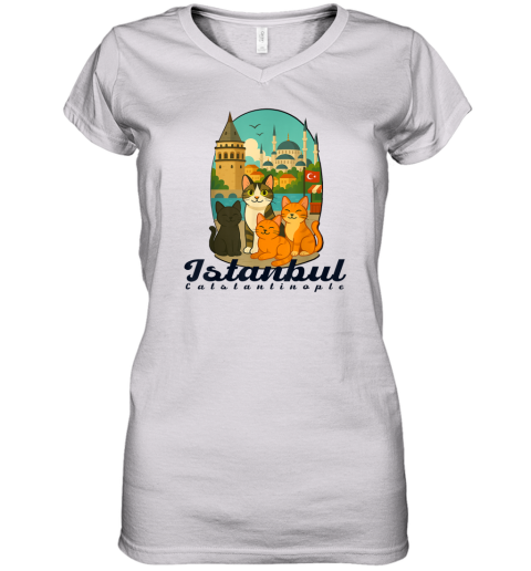 Istanbul, Turkey – Catstantinople City of Cats Women's V-Neck T-Shirt