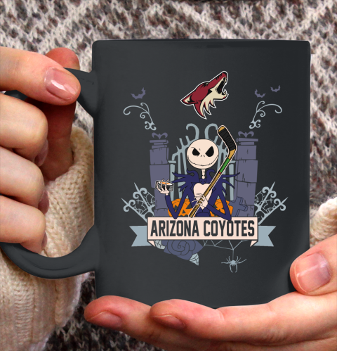 NHL Arizona Coyotes Hockey Jack Skellington Halloween Ceramic Mug 11oz 3 NHL Arizona Coyotes Hockey Jack Skellington Halloween Ceramic Mug 11oz - Image 3