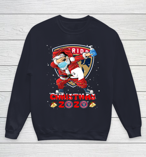 Florida Panthers Funny Santa Claus Dabbing Christmas 2020 NHL Youth Sweatshirt 2