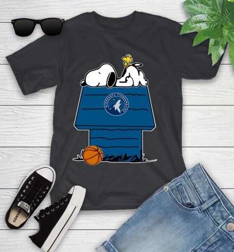 Minnesota Timberwolves NBA Basketball Snoopy Woodstock The Peanuts Movie Youth T-Shirt 2