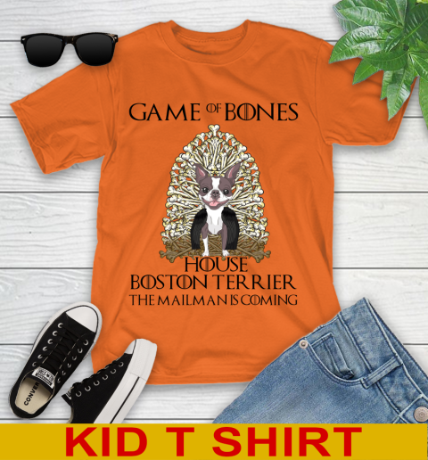 Game of bones house boston terrier dog the mailman is coming tshirt 88