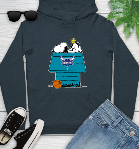 Charlotte Hornets NBA Basketball Snoopy Woodstock The Peanuts Movie Youth Hoodie 8
