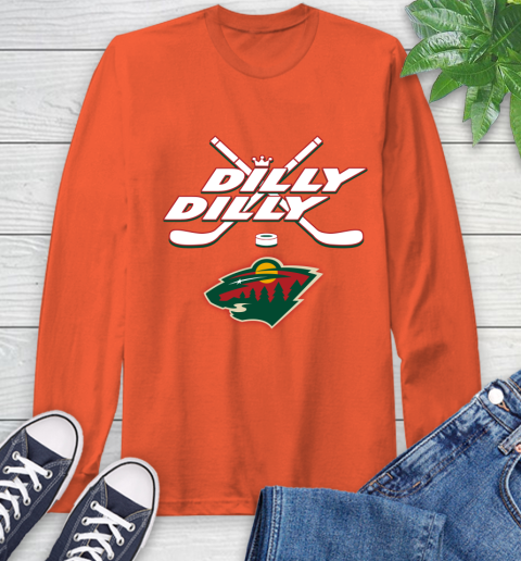 NHL Minnesota Wild Dilly Dilly Hockey Sports Long Sleeve T-Shirt 5