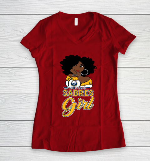 Buffalo Sabres Girl NHL Women's V-Neck T-Shirt 10