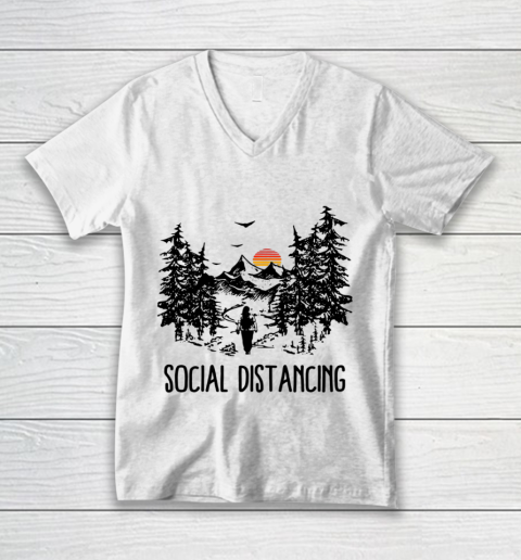 Social Distancing Shirt Camping Hiking Outdoors V-Neck T-Shirt