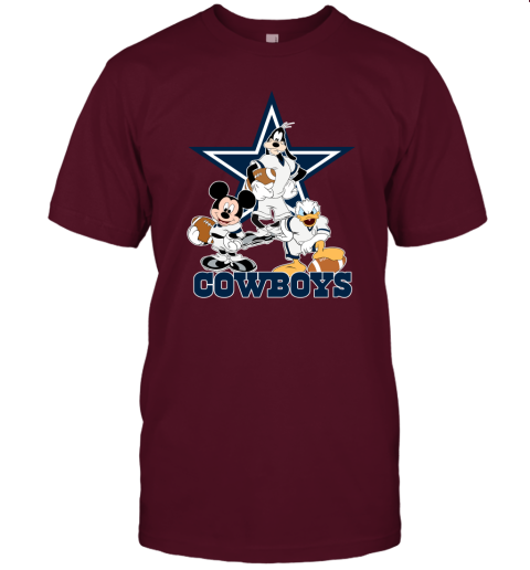 Mickey Donald Goofy The Three Dallas Cowboys Football Unisex Jersey Tee