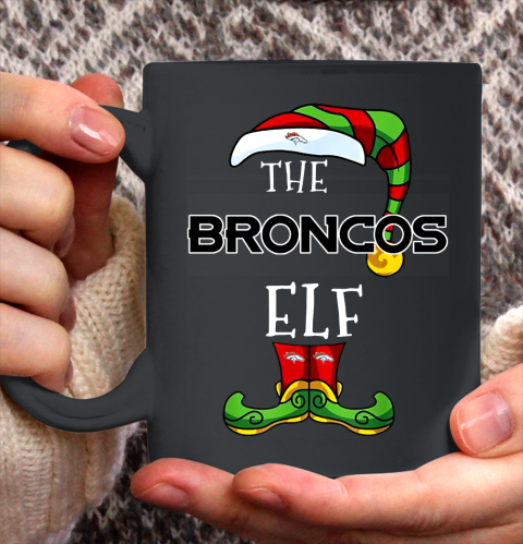 Denver Broncos Christmas ELF Funny NFL Ceramic Mug 11oz
