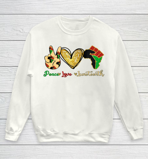 Peace Love Juneteenth Youth Sweatshirt