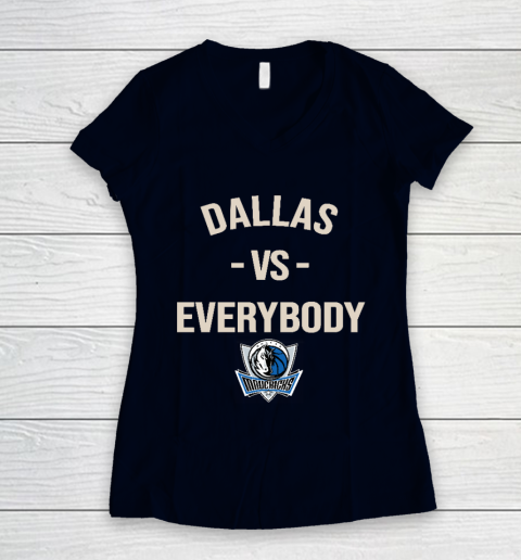 Dallas Mavericks Vs Everybody Women's V-Neck T-Shirt 2