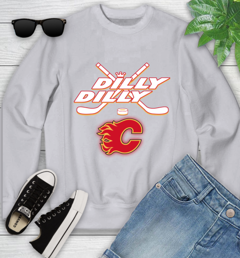NHL Calgary Flames Dilly Dilly Hockey Sports Youth Sweatshirt 4