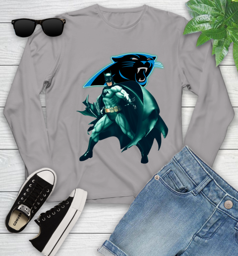 NFL Batman Football Sports Carolina Panthers Youth Long Sleeve 5