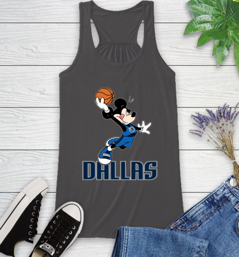 NBA Basketball Dallas Mavericks Cheerful Mickey Mouse Shirt Racerback Tank 12