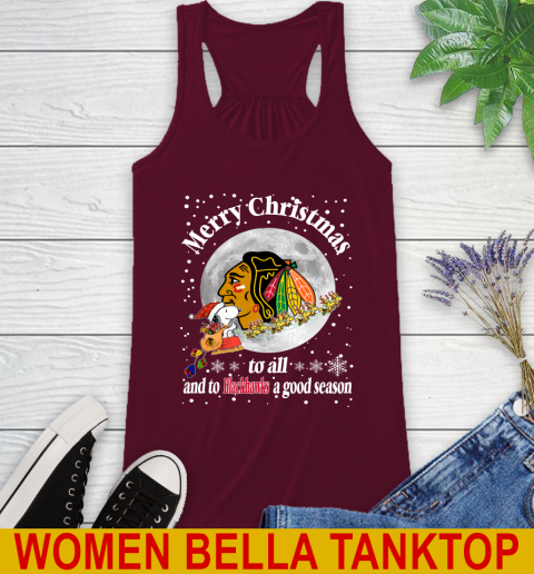 Chicago Blackhawks Merry Christmas To All And To Blackhawks A Good Season NHL Hockey Sports Racerback Tank 2