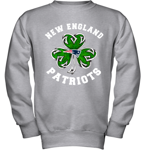 NFL New England Patriots Three Leaf Clover St Patrick's Day Football Sports EM3ML0IWVEA youth sweatshirt 47 95 151514 front sport grey