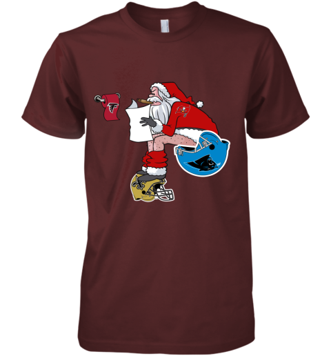 8mzb santa claus tampa bay buccaneers shit on other teams christmas premium guys tee 5 front maroon