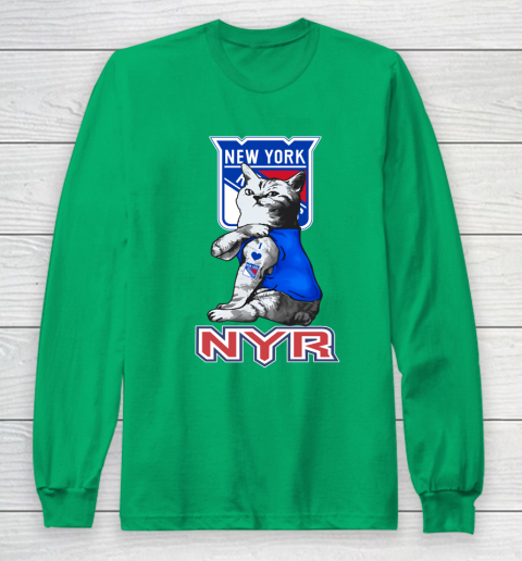 NHL My Cat Loves New York Rangers Hockey Long Sleeve T-Shirt 4