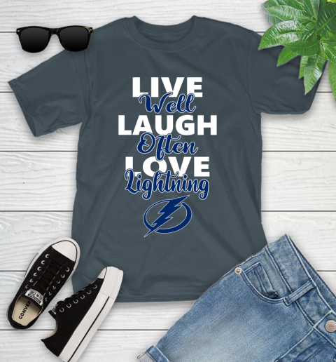 NHL Hockey Tampa Bay Lightning Live Well Laugh Often Love Shirt Youth T-Shirt 9