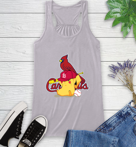 MLB Pikachu Baseball Sports St.Louis Cardinals Racerback Tank 5