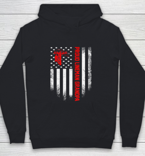 GrandFather gift shirt Vintage USA American Flag Proud Lineman Grandpa Distressed T Shirt Youth Hoodie