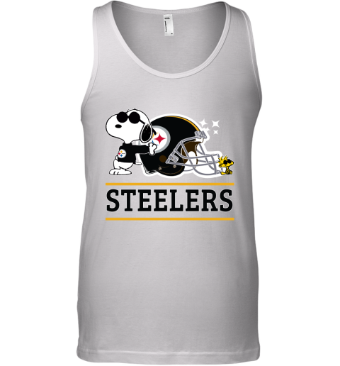 The Pittsburg Steelers Joe Cool And Woodstock Snoopy Mashup Tank Top
