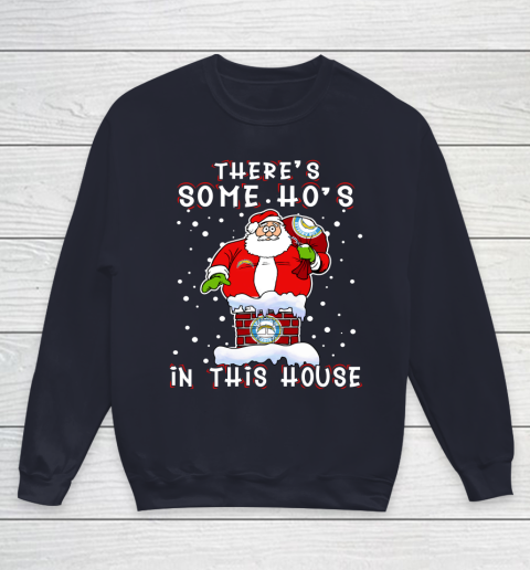 Los Angeles Chargers Christmas There Is Some Hos In This House Santa Stuck In The Chimney NFL Youth Sweatshirt 2