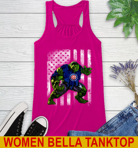 Chicago Cubs Hulk Marvel Avengers MLB Baseball American Flag Racerback Tank 6