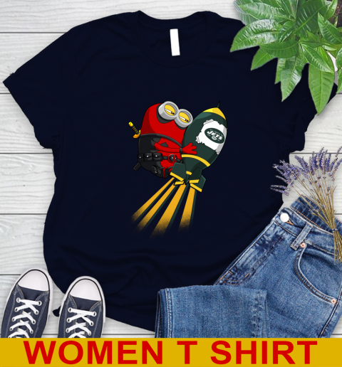 NFL Football New York Jets Deadpool Minion Marvel Shirt Women's T-Shirt 2