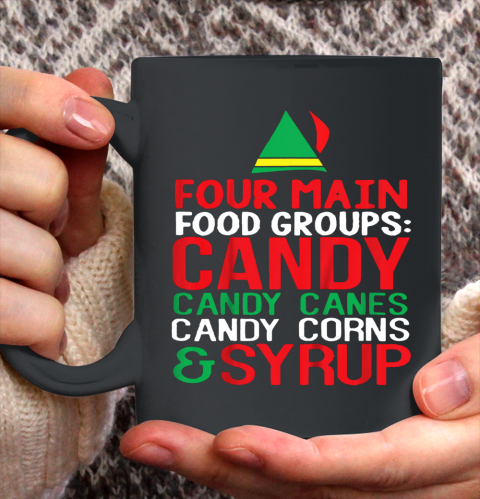 4 Main Food Groups Elf Buddy Christmas Ceramic Mug 11oz