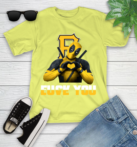 MLB Pittsburgh Pirates Deadpool Love You Fuck You Baseball Sports Youth T-Shirt 25