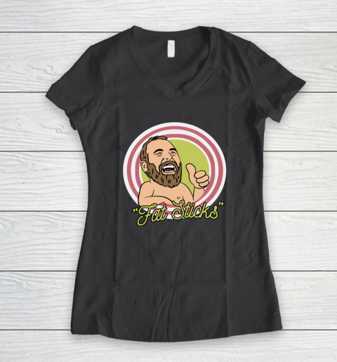 Fat Sticks Women's V-Neck T-Shirt 4