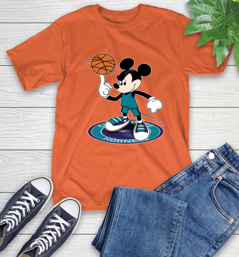NBA Basketball Charlotte Hornets Cheerful Mickey Disney Shirt T-Shirt 5