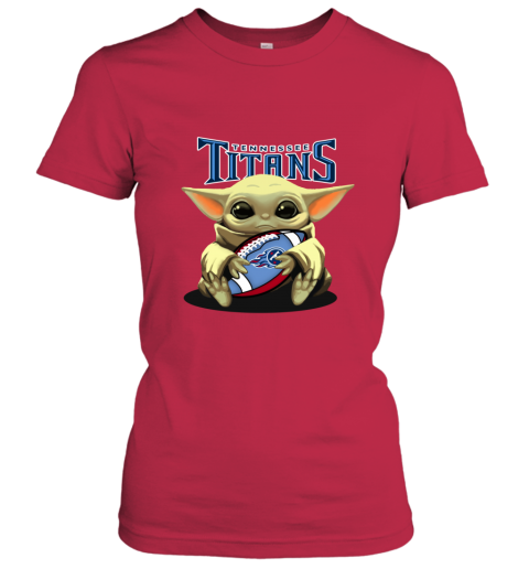 Baby Yoda Loves The Tennessee Titans mutp baby yoda loves the tennessee titans ladies t shirt 20 front red