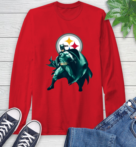NFL Batman Football Sports Pittsburgh Steelers Long Sleeve T-Shirt 10